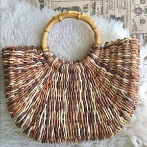 Faded Glory Woven straw purse